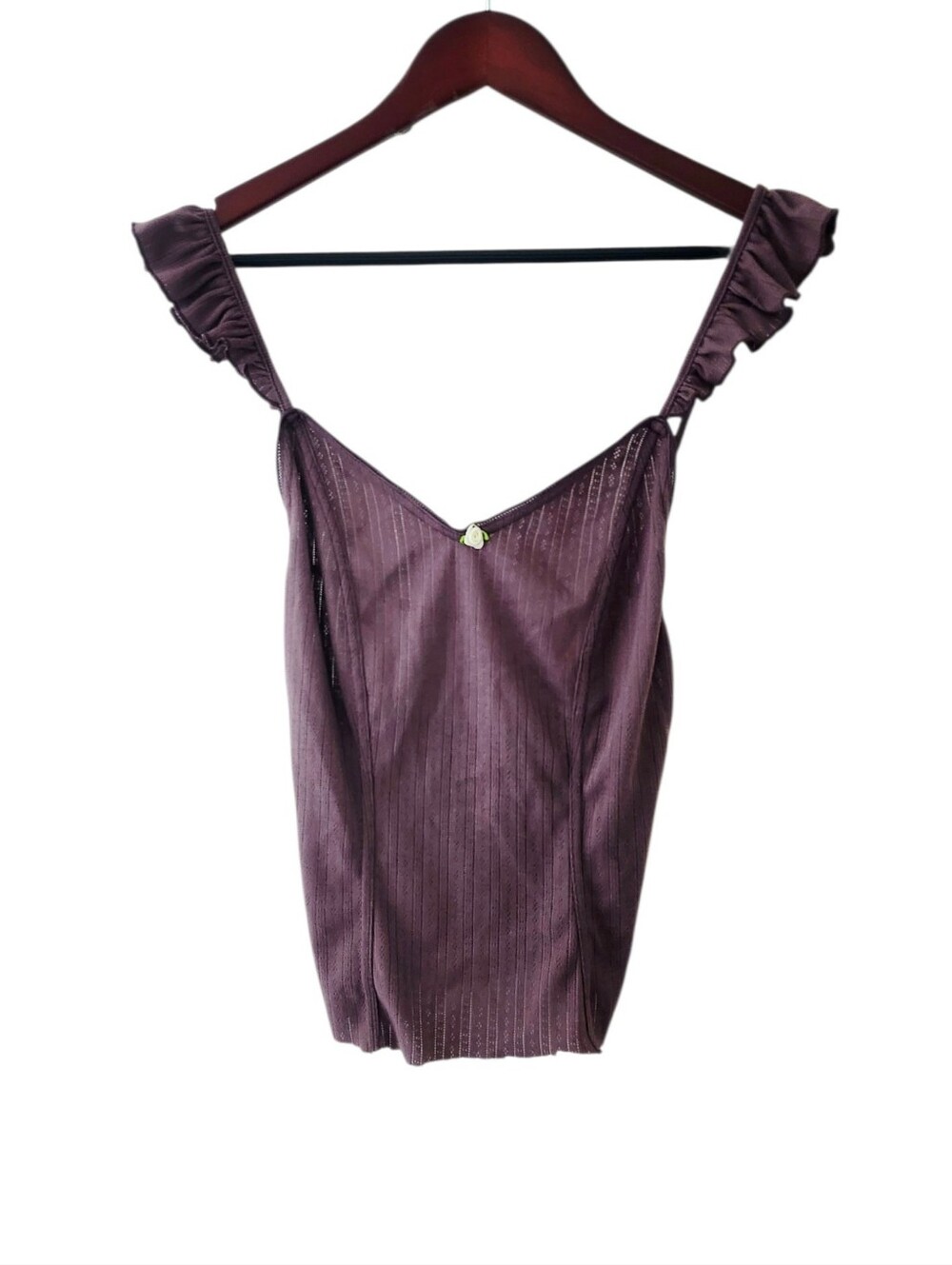 Free People Ruffled Strap Tank Top - Plum